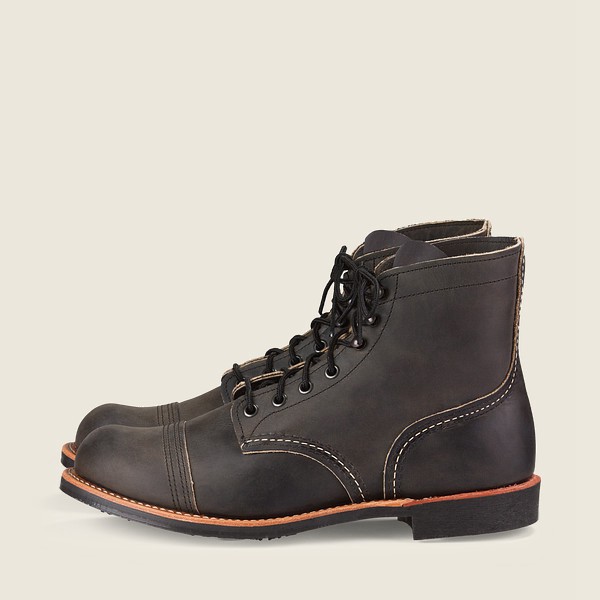 Red Wing Heritage Boots Dark Grey - Red Wing Mens Iron Ranger - 6-inch Rough & Tough Leather - RAHMI